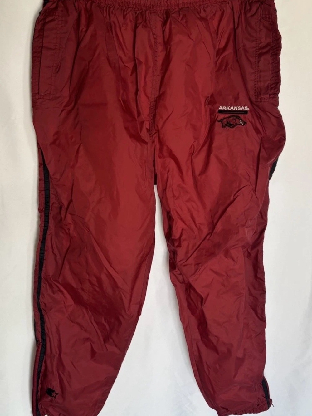 Starter AR Razorbacks NCAA Lined Nylon Windbreaker Pants Mens XL Vintage Y2K 90s